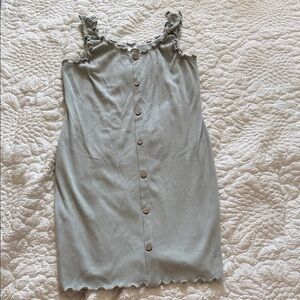 No Boundaries Ruffled Button-Down Camisole - Gray